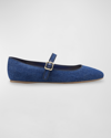 Marc Fisher Ltd Lailah Denim Mary Jane Flat In Dark Blue