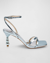 BADGLEY MISCHKA CALLIE LEATHER CRISSCROSS ANKLE-STRAP SANDALS