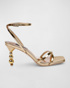 Badgley Mischka Callie Ankle Strap Sandal In Gold