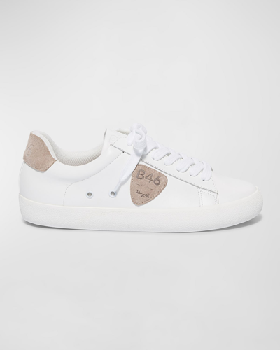 Bernardo Mixed Leather Low-top Sneakers In White/clay Soft N