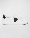 Bernardo Mixed Leather Low-top Sneakers In White/black Soft
