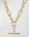 DAVID YURMAN LEXINGTON CHAIN NECKLACE WITH DIAMONDS IN 18K GOLD, 9.8MM, 18"L