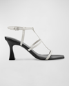 MARC FISHER LTD LEATHER T-STRAP SLINGBACK SANDALS