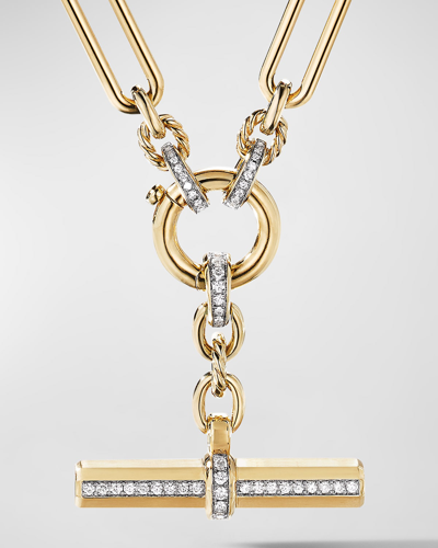 David Yurman Lexington Chain Necklace With Diamonds In 18k Gold, 6.5mm, 20"l In 40 White
