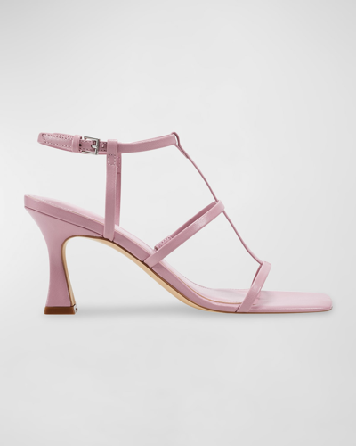 Marc Fisher Ltd Leather T-strap Slingback Sandals In Light Pink