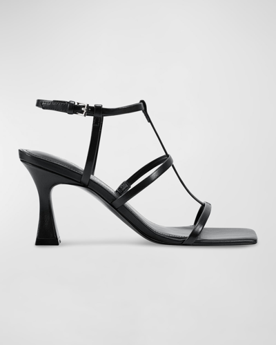 Marc Fisher Ltd Women's Dennie Caged Tapered Heel Sandals In Black Leather