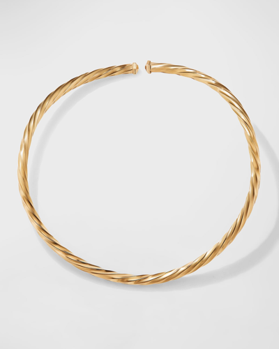 David Yurman 5.5mm Cable Edge Collar Necklace In Yellow Gold In 05 No Stone