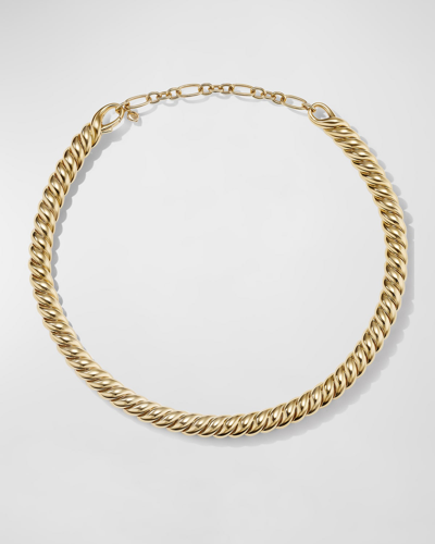 David Yurman Sculpted Cable Necklace In 18k Gold, 8.5mm, 16"l In 05 No Stone