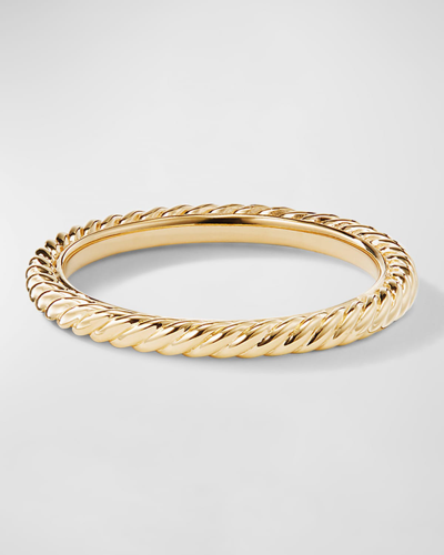 David Yurman Cable Collectibles Stack Ring In 18k Gold, 2mm In Yellow Gold