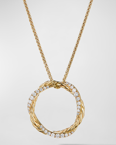 David Yurman Petite Infinity Pendant Necklace With Diamonds In 18k Gold, 18mm, 17"l