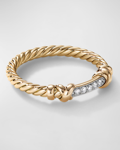 David Yurman Petite Helena Wrap Ring In 18k Yellow Gold With Diamonds