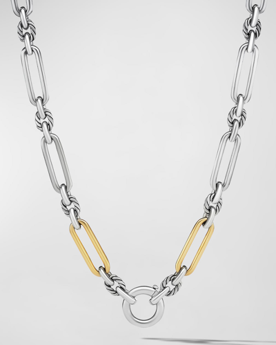 David Yurman Lexington Chain Necklace In Silver With 18k Gold, 7mm, 21"l In Silver/gold