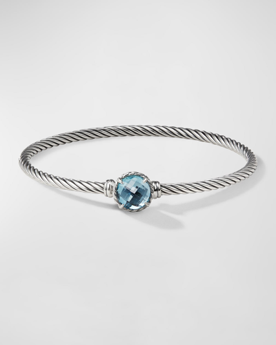 David Yurman Petite Chatelaine Bracelet In Silver With Blue Topaz, 3mm