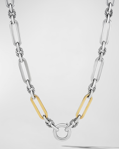 David Yurman Lexington Chain Necklace In Silver With 18k Gold, 7mm, 16.5"l In Silver/gold