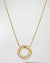 DAVID YURMAN CROSSOVER PENDANT NECKLACE WITH DIAMONDS IN 18K GOLD, 14.5MM, 17"L
