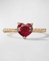 David Yurman Women's Châtelaine Heart Ring In 18k Yellow Gold With Garnet In Garnet