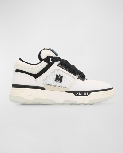 Amiri Men's Ma-1 Leather & Mesh Low-top Sneakers In White Black