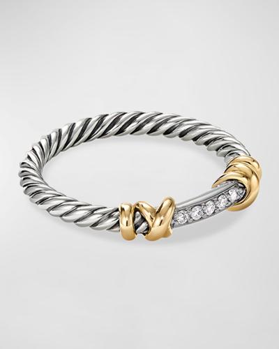 David Yurman Women's Petite Helena Wrap Band Ring With 18k Yellow Gold And Pavé Diamonds