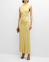 Simkhai Acacia Sleeveless Draped Midi Dress In Sulfur