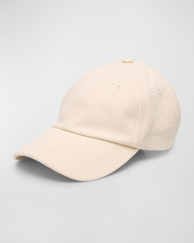 Jacquemus La Casquette Logo Baseball Hat In Off White