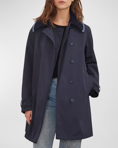 We-ar4 The Sutton Raincoat In Midnight Navy