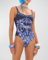 CAMILLA DELFT DYNASTY CRYSTAL UNDERWIRE SQUARE-NECK ONE-PIECE SWIMSUIT