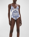 Camilla Glaze And Graze Soft Cup Underwire One-piece Swimsuit In Glaze And Graze