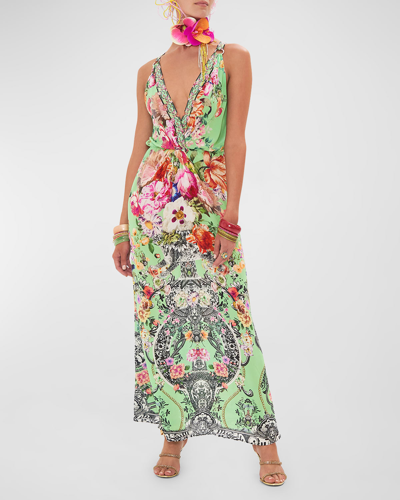 Camilla Women's Floral Silk Cover-up Maxi Dress In Porcelain Dream