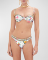 CAMILLA PLUMES AND PARTERRES RUCHED UNDERWIRE BIKINI TOP