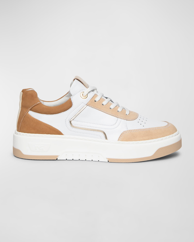 Nerogiardini Colourblock Clean Retro Low-top Trainers In Brown