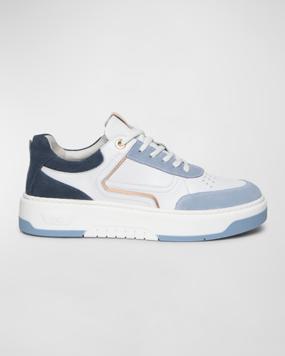 Nerogiardini Colorblock Clean Retro Low-top Sneakers In Blue