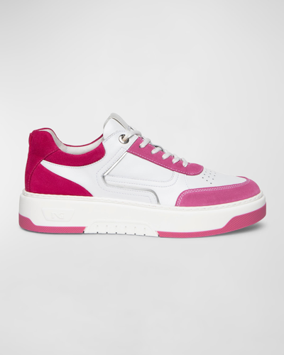 Nerogiardini Colourblock Clean Retro Low-top Trainers In Pink