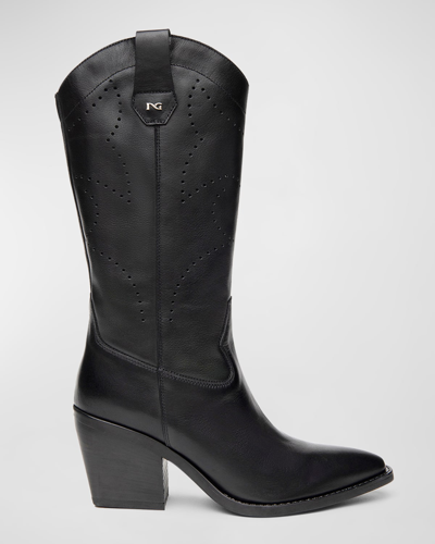 Nerogiardini Texan Leather Cowboy Boots In Black