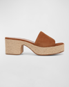 Vince Margo Platform Sandal In Sequoia Brown Sue