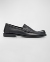 LOEWE MEN'S CAMPO LEATHER PENNY LOAFERS