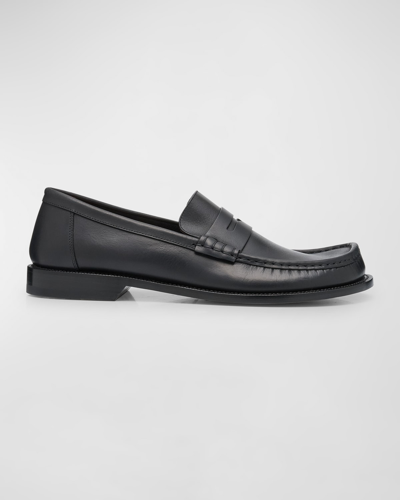 Loewe Men's Campo Leather Penny Loafers In Black