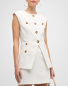 Veronica Beard Tamara Vest In Off White