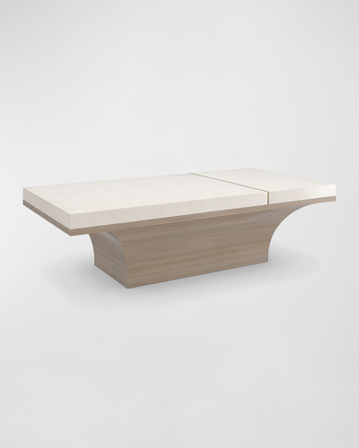 Caracole Full Break Cocktail Table In Ivory, Tan