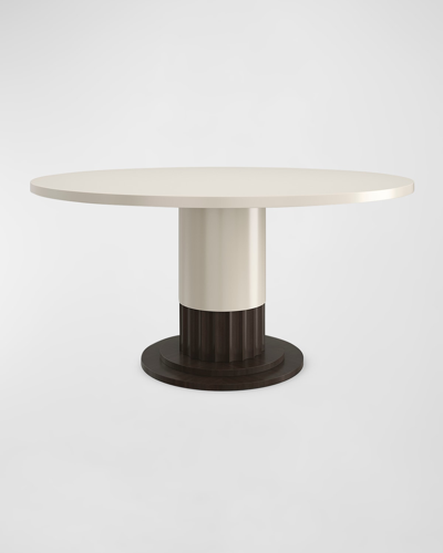 Caracole Dorian 60" Round Dining Table In Ivory, Otter