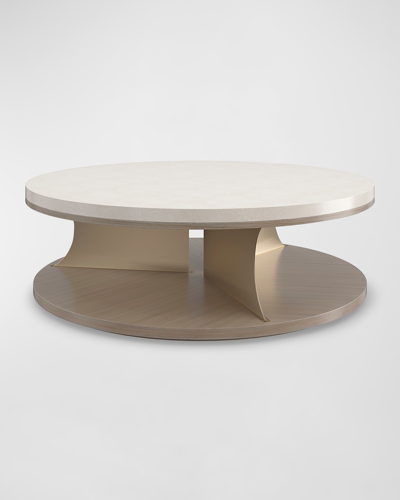 Caracole Braces Cocktail Table In Ivory, Gold