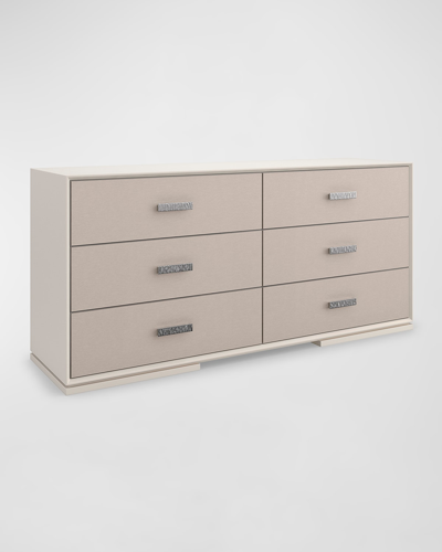 Caracole Silver Lining 6-drawer Dresser In Almond