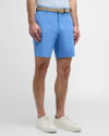 Peter Millar Men's Crown Comfort Flat-front Shorts In Maritime