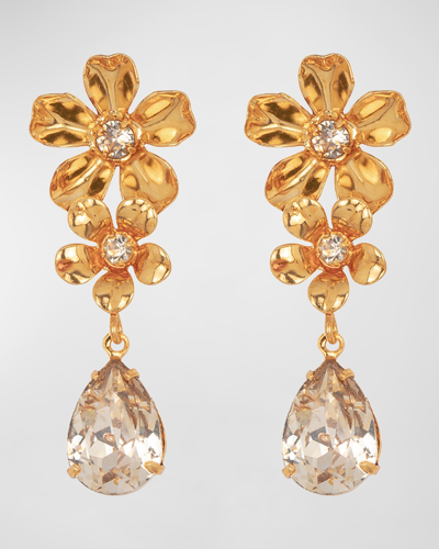 Jennifer Behr Milena Floral Earrings In Gold
