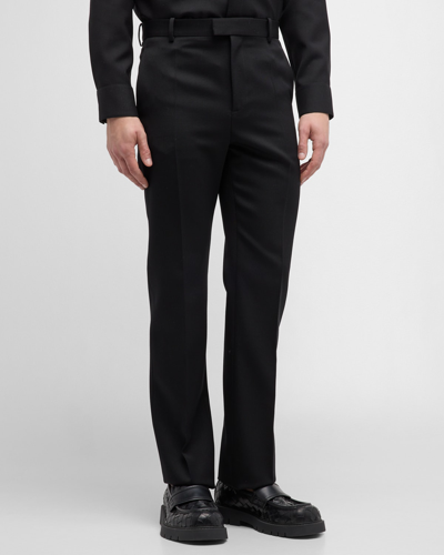 Bottega Veneta Men's Sartorial Grain De Poudre Trousers In Nero