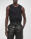 Helmut Lang Men's Logo Muscle Tank Top In Blk