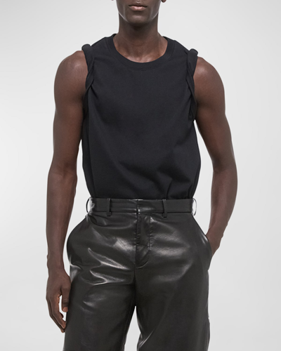 Helmut Lang Men's Cotton Logo Muscle Tank Top In Black