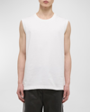 Helmut Lang Men's Cotton Logo Muscle Tank Top In Wht