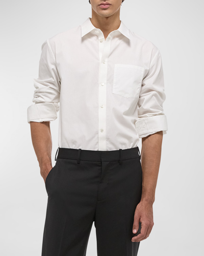 Helmut Lang Classic Cotton Relaxed Fit Button Down Shirt In White