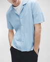 Rag & Bone Avery Cotton Gauze Relaxed Fit Button Down Camp Shirt In Dusty Blue