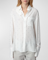 ZADIG & VOLTAIRE TYRONE EMBELLISHED BUTTON-FRONT SHIRT